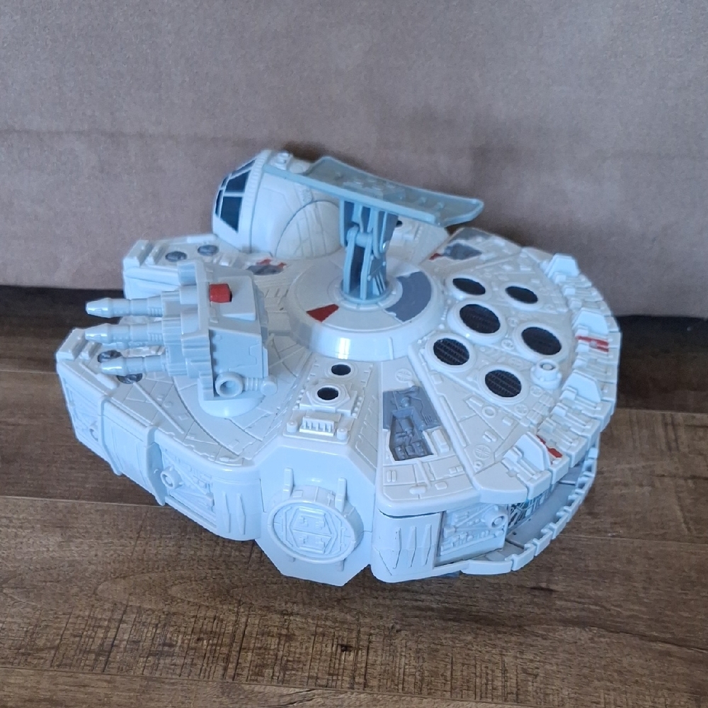 Millenium Falcon With Rey And Chewbacca